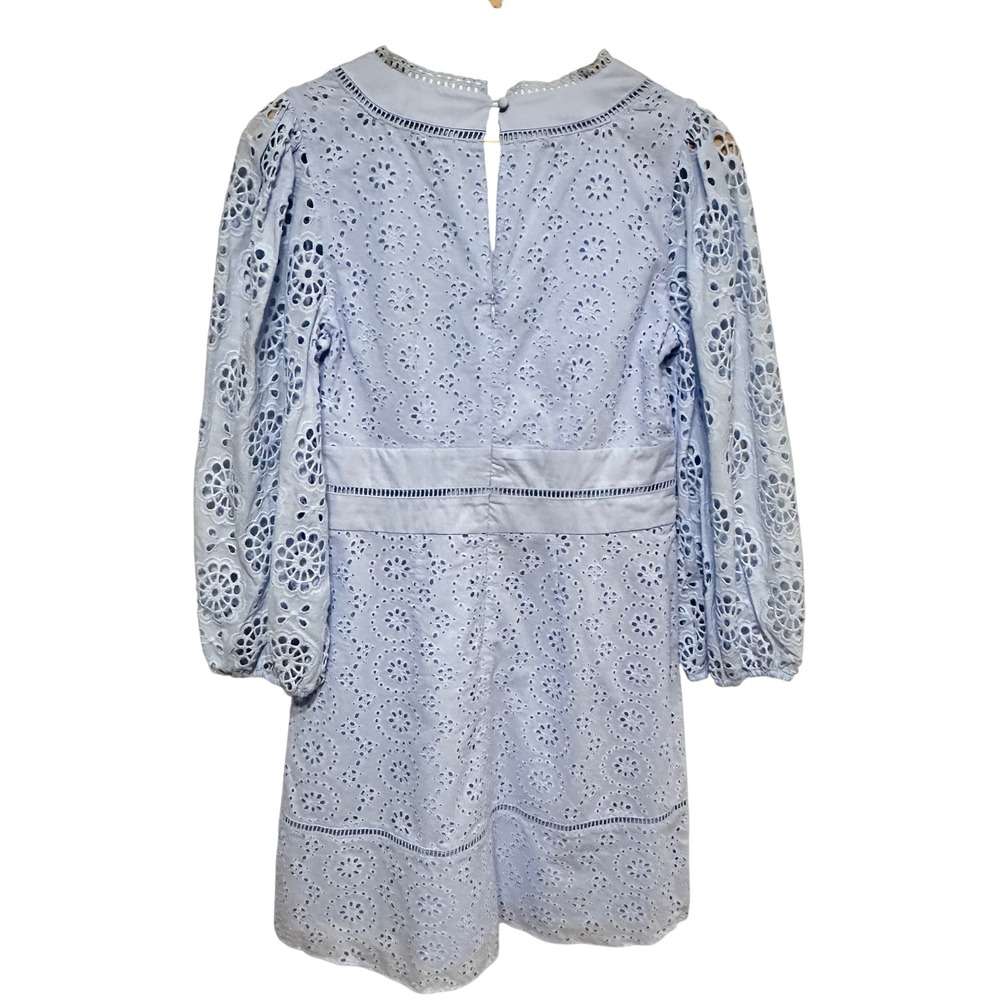 Banana Republic Eyelet Lace Puff Sleeve Mini Dress Womens 6 Preppy Cottage Party - Picture 13 of 13